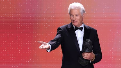 Richard Gere tras ser galardonado con el Goya Internacional. 