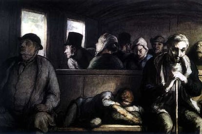 <i>El vagón de tercera clase</i>, de Honoré Daumier.