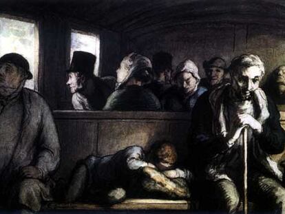 <i>El vagón de tercera clase</i>, de Honoré Daumier.