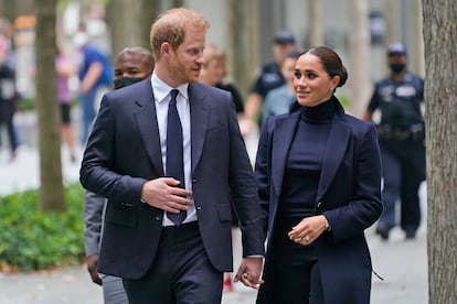 Los duques de Sussex, Enrique y Meghan, el 23 de septiembre de 2021 en Nueva York.