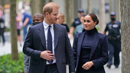 Los duques de Sussex, Enrique y Meghan, el 23 de septiembre de 2021 en Nueva York.