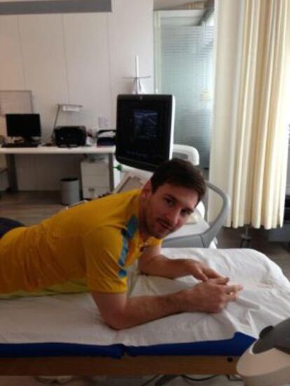 Messi, durante las pruebas médicas.