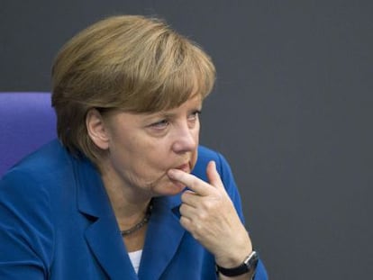 Merkel, en una intervención ante el Parlamento alemán.