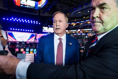 Ken Paxton en la convención nacional republicana, en Dallas, Texas, el 10 de septiembre.