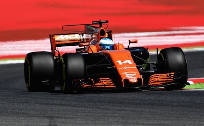 Fernando Alonso durante la calificación.