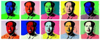 Serie de retratos de Mao Zedong, realizados por Warhol.