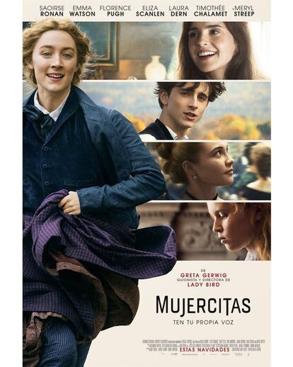 Nueva adaptación del clásico de Louisa May Alcott 'Mujercitas' (1868), escrita y dirigida por la actriz y realizadora Greta Gerwig. Gerwig se desmarca de sus predecesoras empezando su historia donde las demás acaban, por la conversión de Jo March en novelista. A partir de ahí la película se construye dando paso intermitente a su memoria: la nostalgia familiar de una mujer que descubre que lo doméstico también es un poderoso material literario.