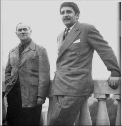 Santos Torroella i Miró, a la masia d’un dels artistes amb qui va fer més coneixença.