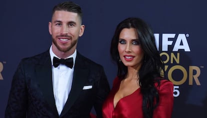 Sergio Ramos y Pilar Rubio en la gala del Bal&oacute;n de Oro en 2015.