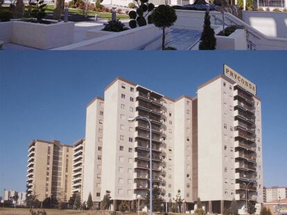 Promociones inmobiliarias comercializadas en 1978 (la imagen inferior) y en la actualidad de Pryconsa.