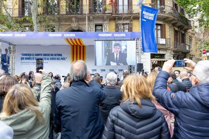 Un momento de la intervención en un video de Carles Puigdemont. / JUNTS