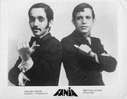 Willie Colon and Hector Lavoe, studio portrait, 1969.