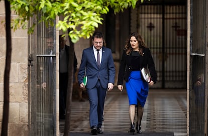 El presidente de la Generalitat, Pere Aragonès, y su vicepresidenta, Laura Vilagrà, en una imagen de archivo.