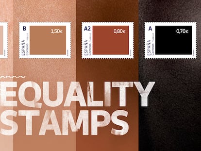 La campaña de Correos 'Equality stamps' con sellos de diferentes colores y diferente valor.