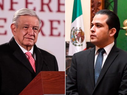 El presidente de México, Andrés Manuel López Obrador, y el exfiscal anticorrupción que condujo las investigaciones, Francisco González Arredondo.