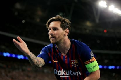 Messi le dedica a sus hijos uno de sus goles ante el Tottenham.