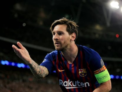 Messi le dedica a sus hijos uno de sus goles ante el Tottenham. 