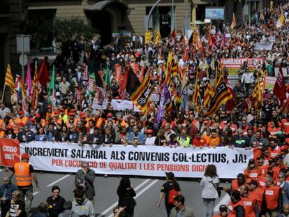 Manifestaci&oacute; del Primer de Maig a Barcelona.