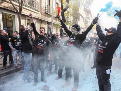 Protesta de funcionarios de prisiones, en Madrid.