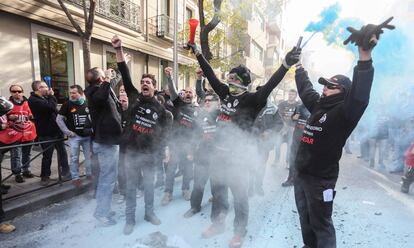 Protesta de funcionarios de prisiones, en Madrid.