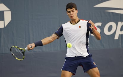 Alcaraz, durante el partido contra Norrie.