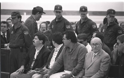 Juicio de la Operaci&oacute;n N&eacute;cora, en 1993, en el que fue condenado Lucky Luciano.