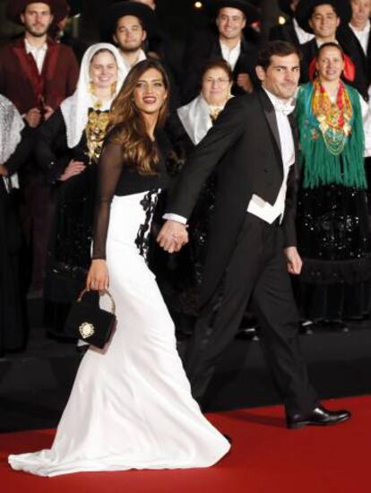 Sara Carbonero e Iker Casillas en 2016 durante la cena de gala ofrecida en Portugal en honor a los Reyes de España.