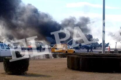 The scene of the accident at Los Llanos (Albacete).