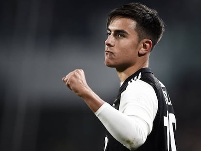 Paulo Dybala celebra su gol al Milan en la victoria (1-0) de la Juve.