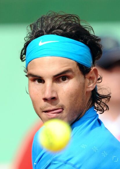 Rafa Nadal, durante el partido frente a Isner.