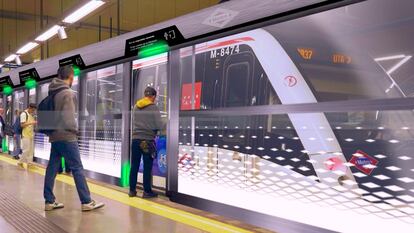 Imágenes generadas por computadora de cómo quedaría la línea 6 de metro con los trenes sin conductor y con puertas automatizadas.