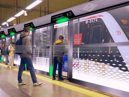 Imágenes generadas por computadora de cómo quedaría la línea 6 de metro con los trenes sin conductor y con puertas automatizadas.