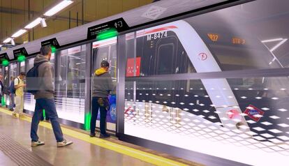Imágenes generadas por computadora de cómo quedaría la línea 6 de metro con los trenes sin conductor y con puertas automatizadas.