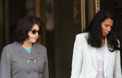 Monica Lewinsky e sua advogada Judy Smith. 