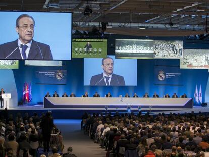 Florentino P&eacute;rez, durante la Asamble General 2016.
 