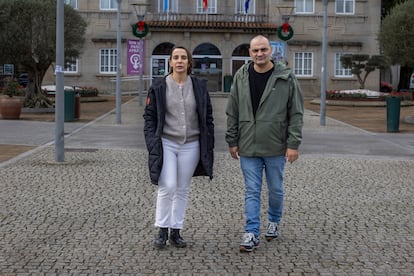 Siblings Esteban and Olalla Radío, on December 30 in O Grove, Spain.