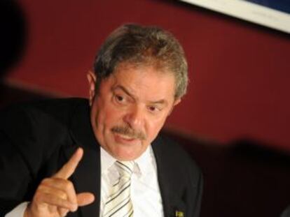 Lula, este jueves en un acto en Montevideo.