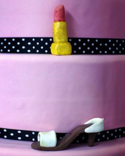 Detalle de una tarta 'fondant'.