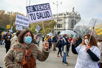 Manifestación en defensa de la sanidad pública en Madrid.