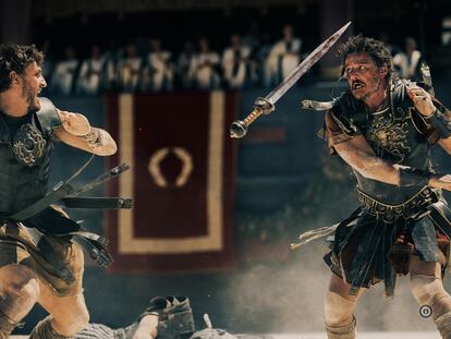 Paul Mescal (izquierda) y Pedro Pascal, en una escena del tráiler de 'Gladiator 2'.