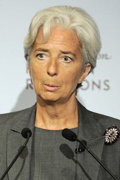 La directora gerente del Fondo Monetario Internacional (FMI), Christine Lagarde, durante una comparecencia