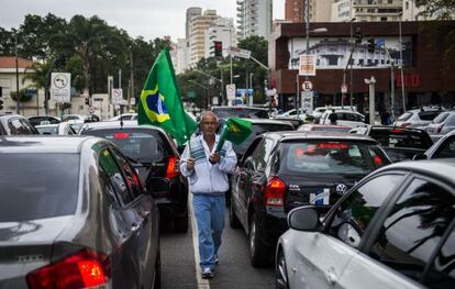 Un aficionado brasile&ntilde;o en S&atilde;o Paulo.