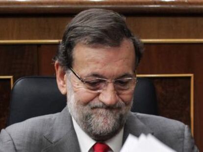 Mariano Rajoy en el Congreso de los Diputados, el pasado 18 de febrero.