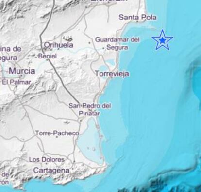 Epicentro del se&iacute;smo, seg&uacute;n la web del Instituto Geogr&aacute;fico Nacional.