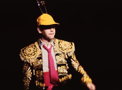 An image from 1983, wearing a bullfighter's jacket. 