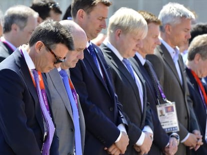 Minuto de silencio en el homenaje a los 11 israel&iacute;es asesinados.