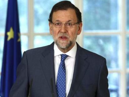 El presidente de Gobierno, Mariano Rajoy, hpy en el Palacio de la Moncloa.