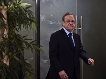 Florentino Pérez, abans de la roda de premsa.