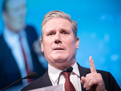 20 October 2022, United Kingdom, Brighton: UK Labour leader Sir Keir Starmer delivers a speech during the annual TUC congress in Brighton. Photo: Stefan Rousseau/PA Wire/dpa
20/10/2022 ONLY FOR USE IN SPAIN