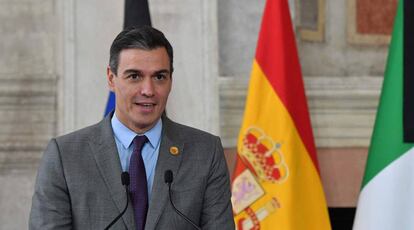 Pedro Sánchez, este viernes en Roma.